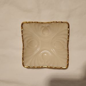 Lenox Coronet Footed 3" Square Trinket Dish